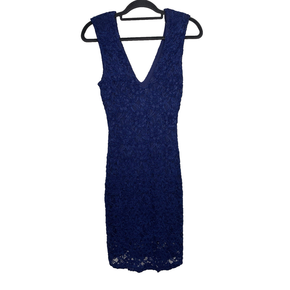 Backstage Australia Women's Small Bodycon Lace Dress Blue Lace Sleeveless Chic